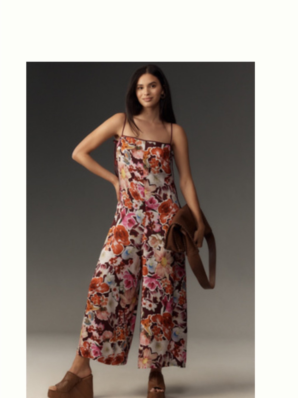 Anthropologie Floral Wide-Leg Jumpsuit